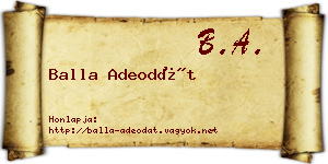 Balla Adeodát névjegykártya